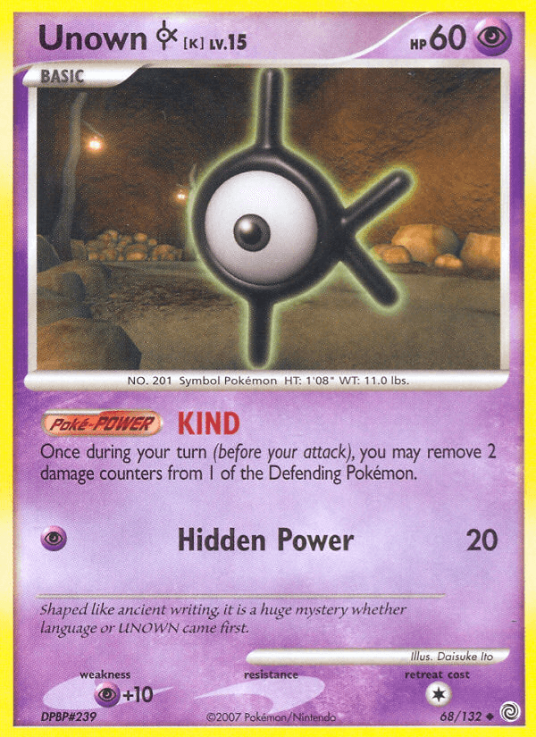 Unown [K] Secret Wonders card