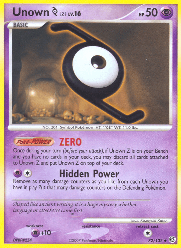 Unown [Z] Secret Wonders card