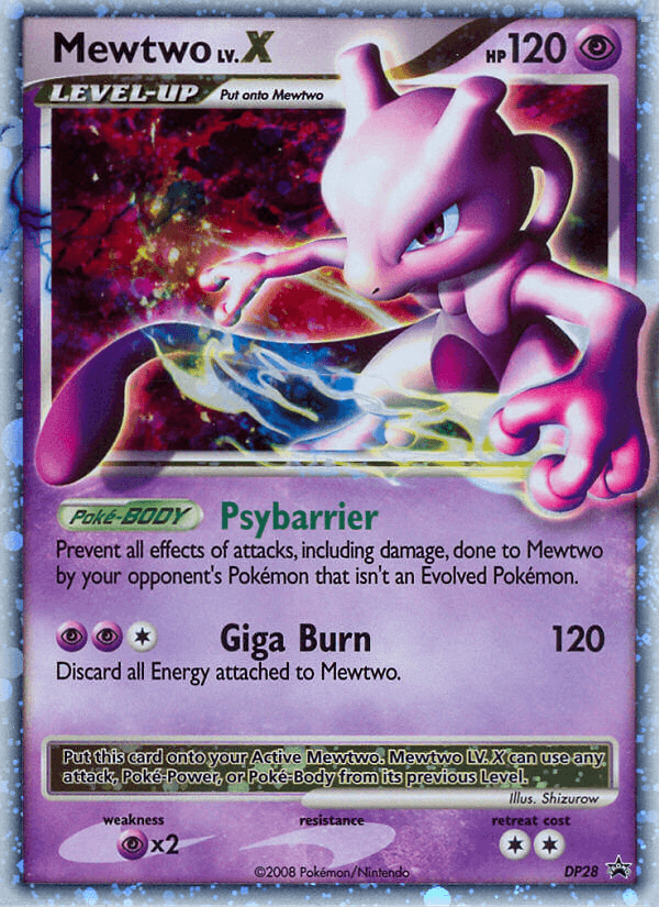 Mewtwo LV.X DP Black Star Promos card