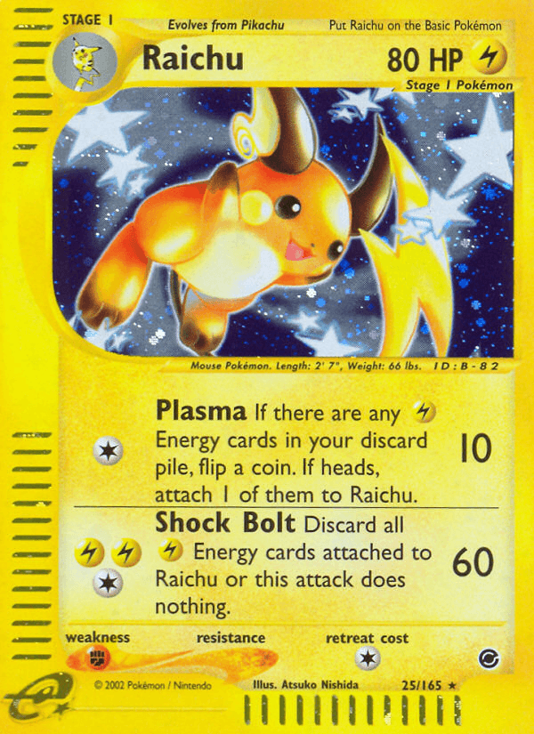 Raichu Expedition Base Set card