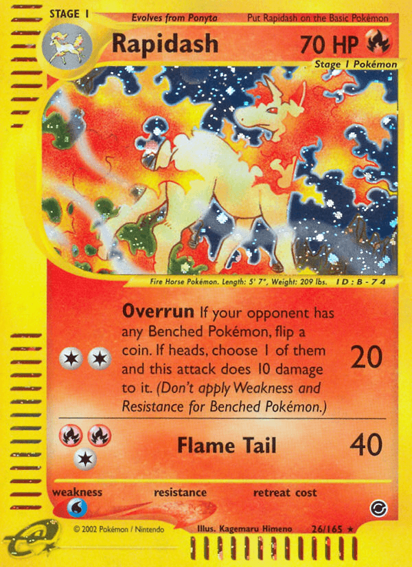 Rapidash Expedition Base Set card