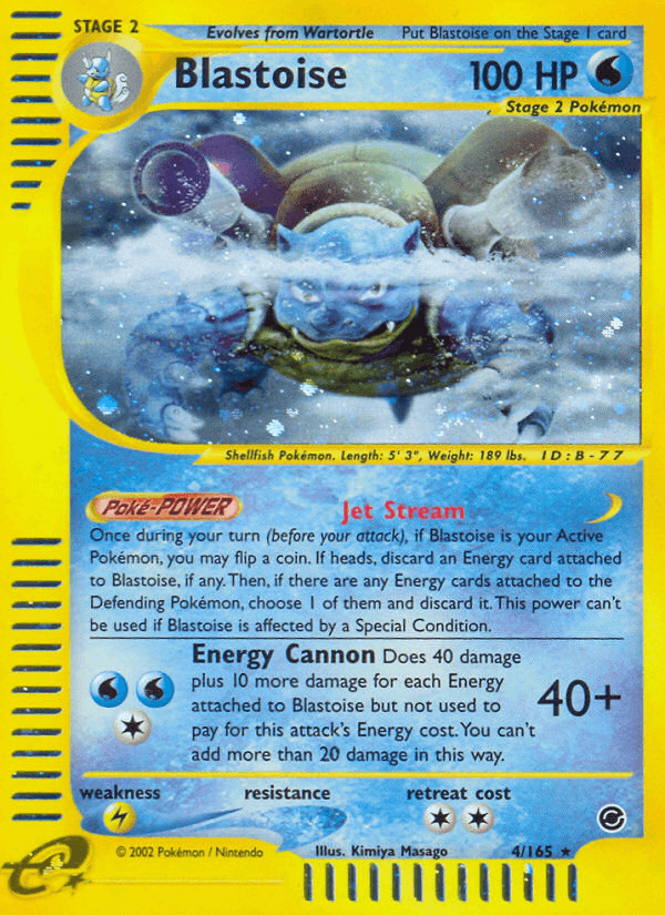 Blastoise Expedition Base Set card