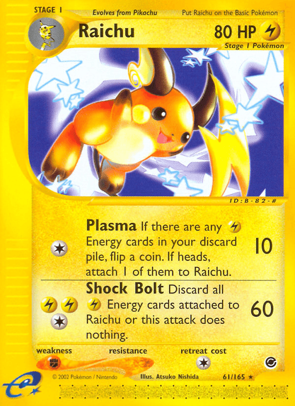 Raichu Expedition Base Set card