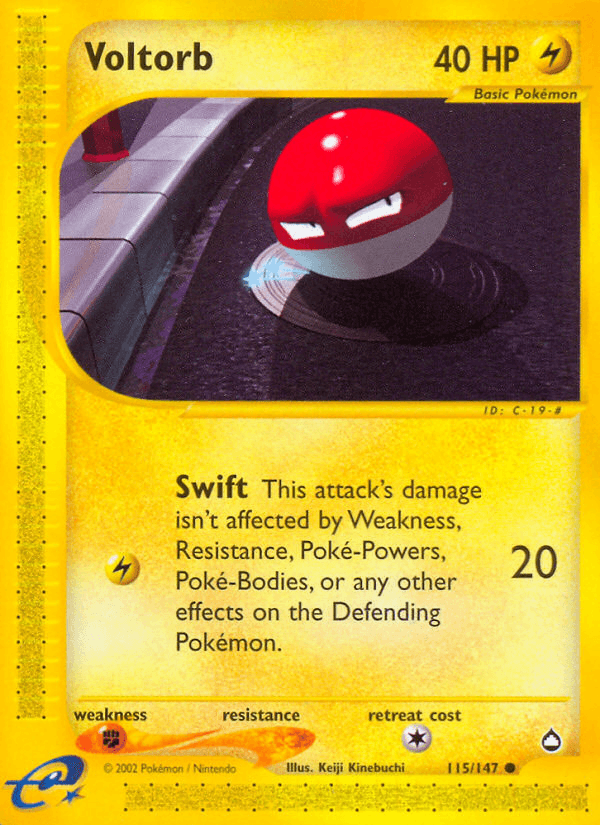 Voltorb Aquapolis card