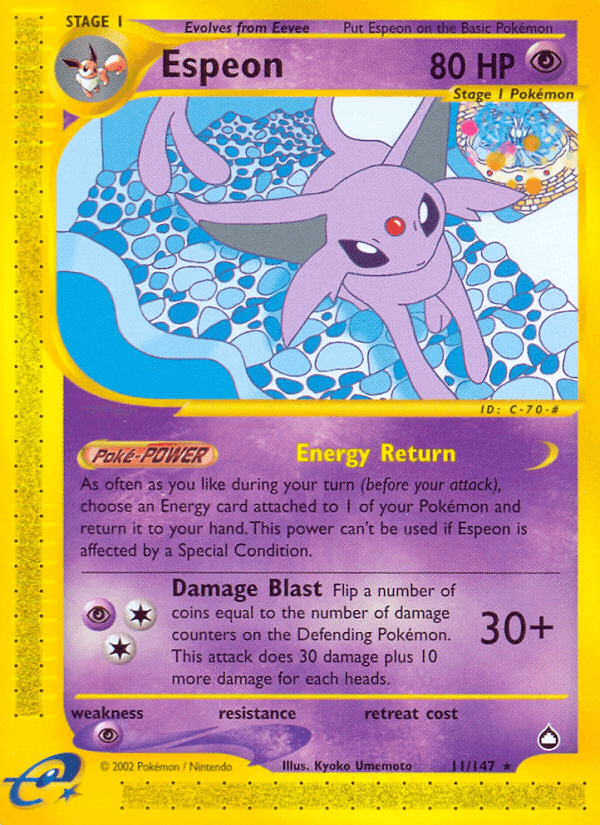 Espeon Aquapolis card