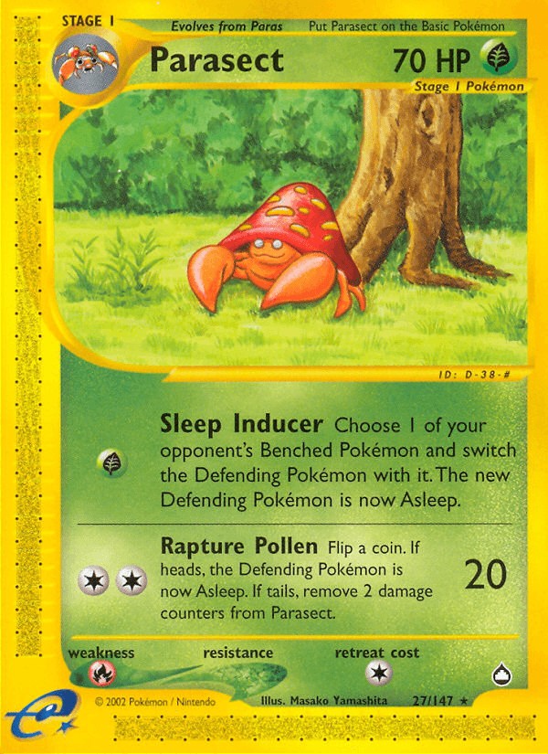 Parasect Aquapolis card