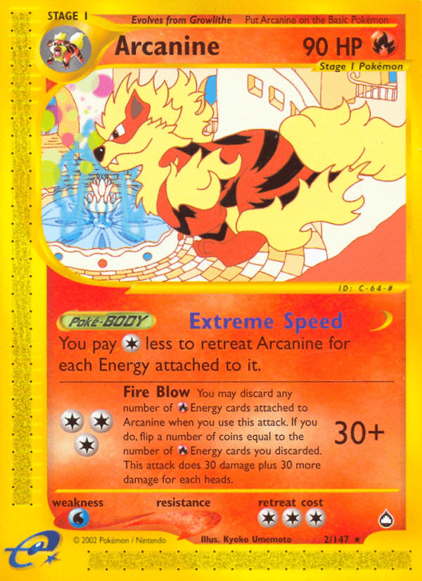 Arcanine Aquapolis card