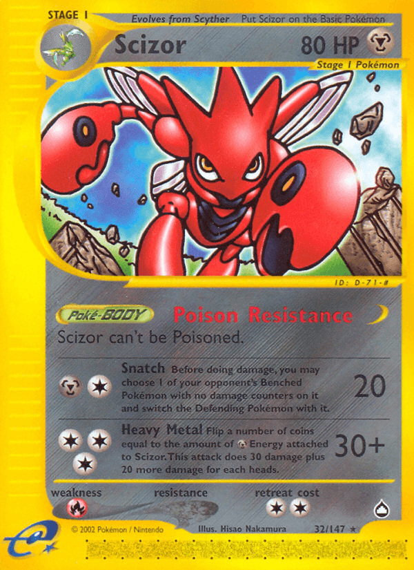 Scizor Aquapolis card