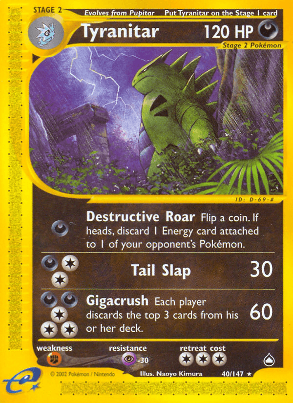 Tyranitar Aquapolis card
