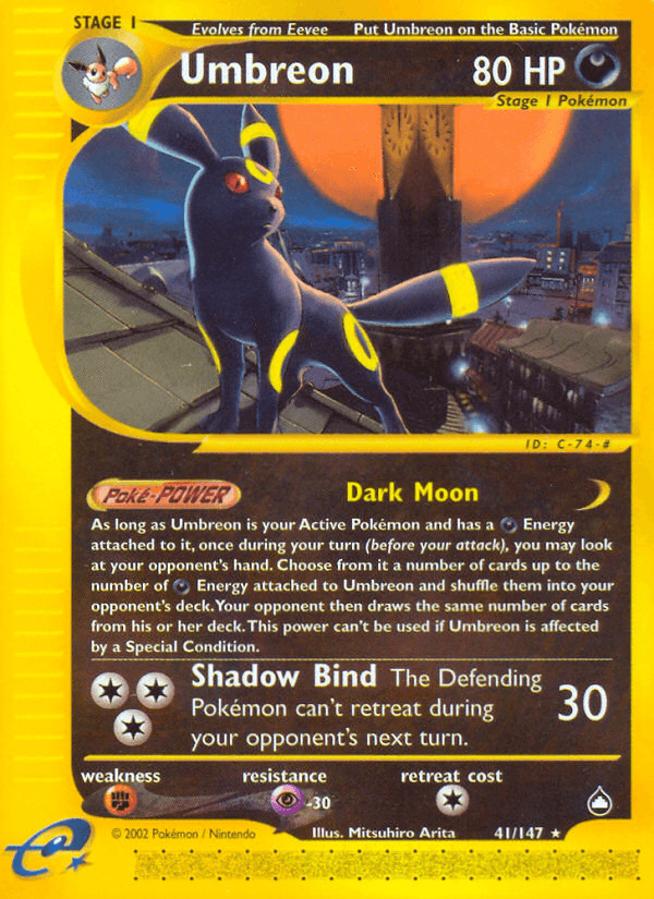 Umbreon Aquapolis card