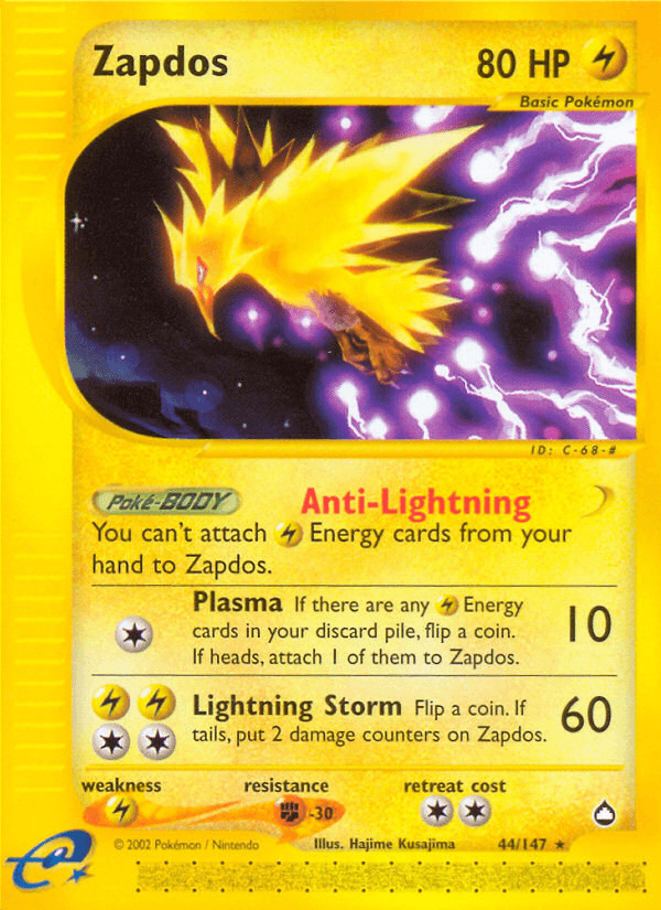 Zapdos Aquapolis card