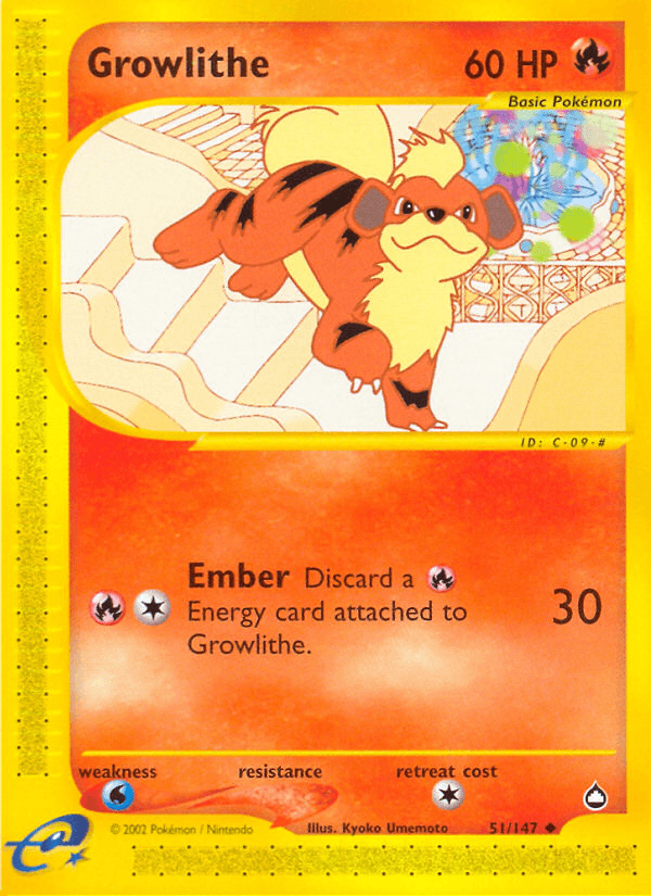 Growlithe Aquapolis card