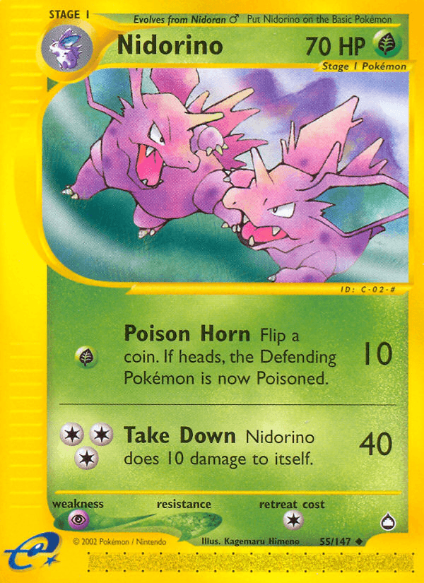 Nidorino Aquapolis card