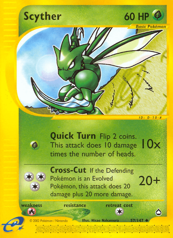 Scyther Aquapolis card