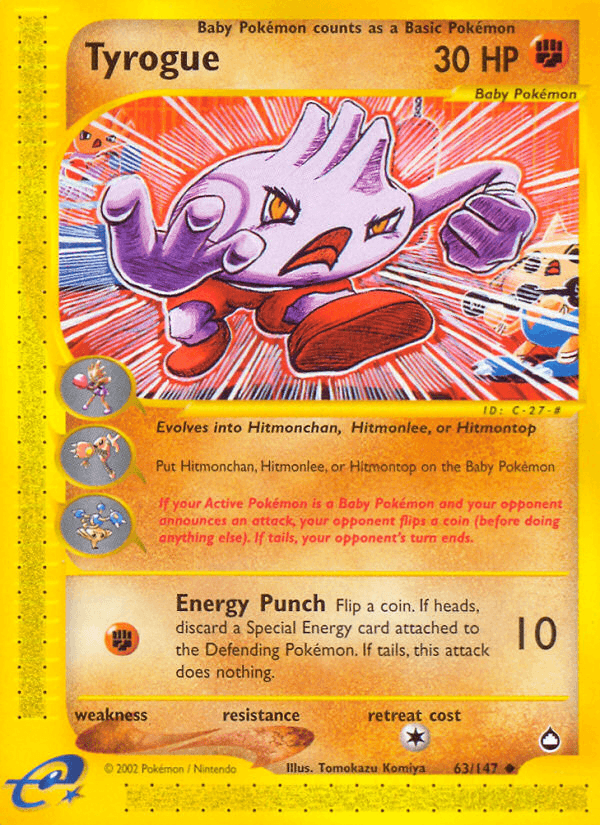 Tyrogue Aquapolis card