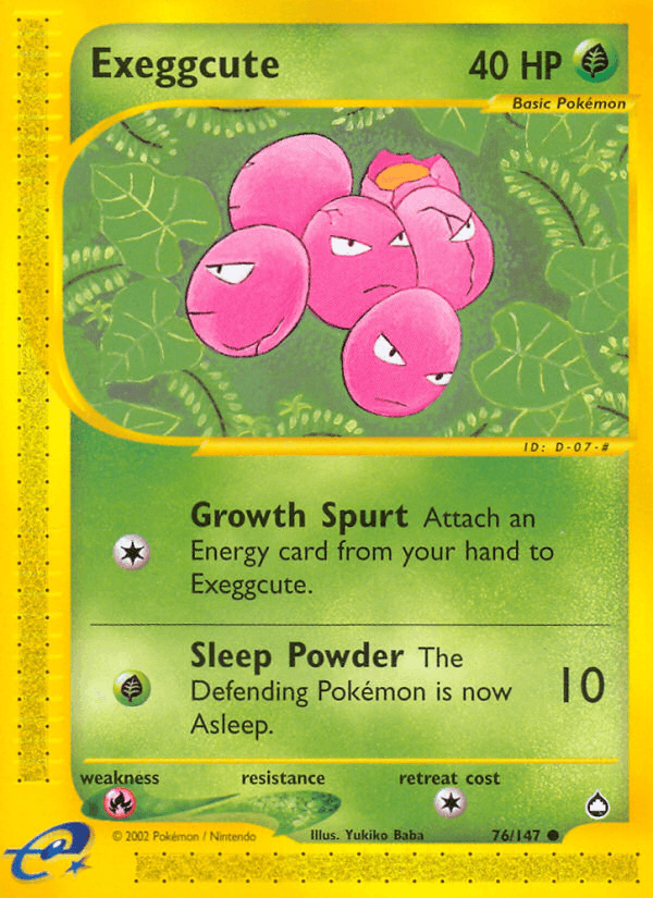 Exeggcute Aquapolis card