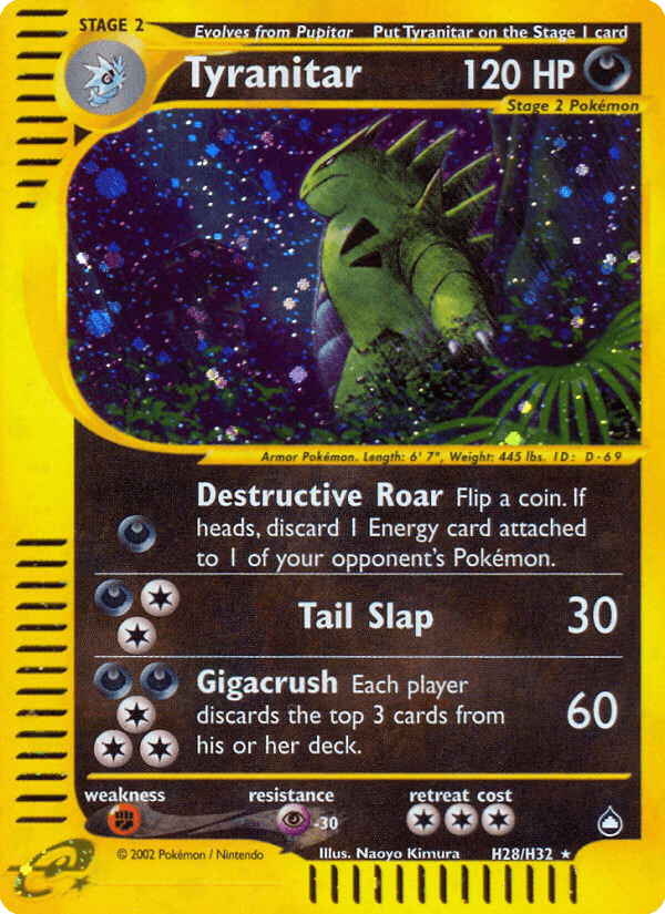 Tyranitar Aquapolis card