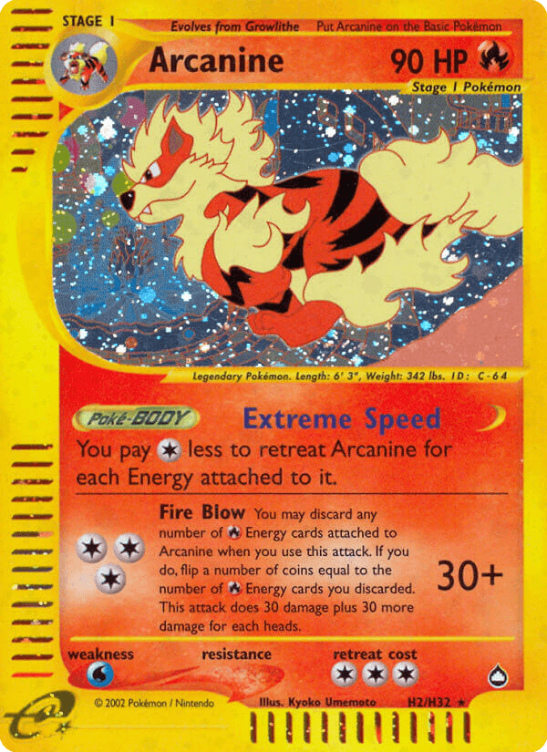 Arcanine Aquapolis card