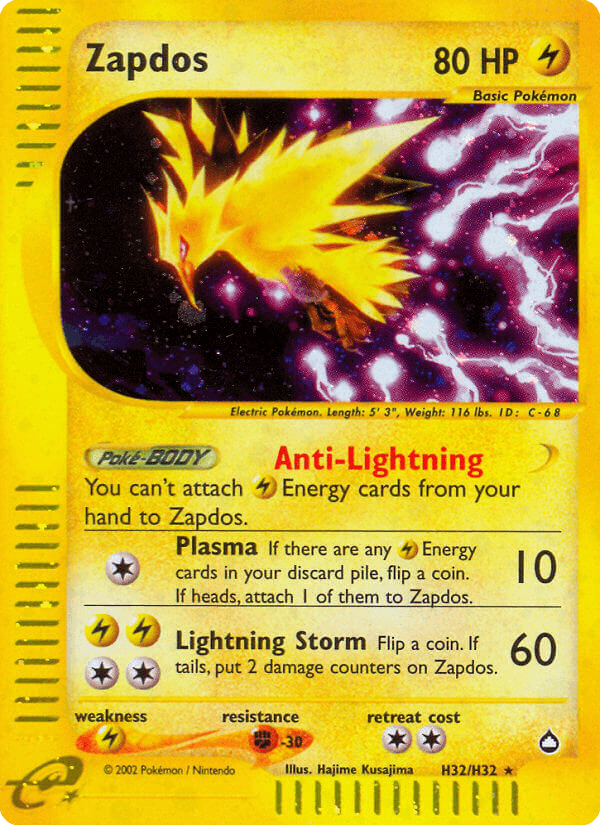 Zapdos Aquapolis card