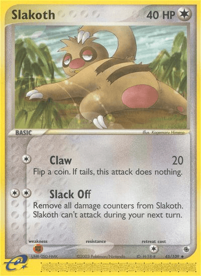 Slakoth Ruby & Sapphire card