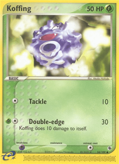 Koffing Ruby & Sapphire card