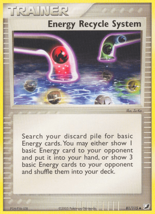 Energy Recycle System Unseen Forces card