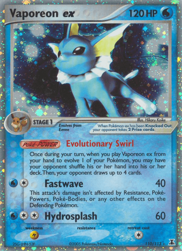 Vaporeon ex Delta Species card