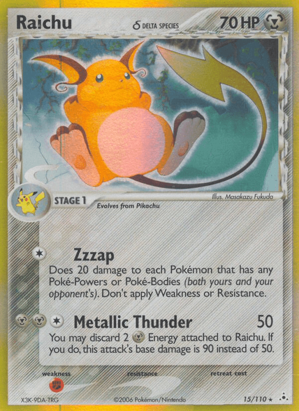 Raichu δ Holon Phantoms card