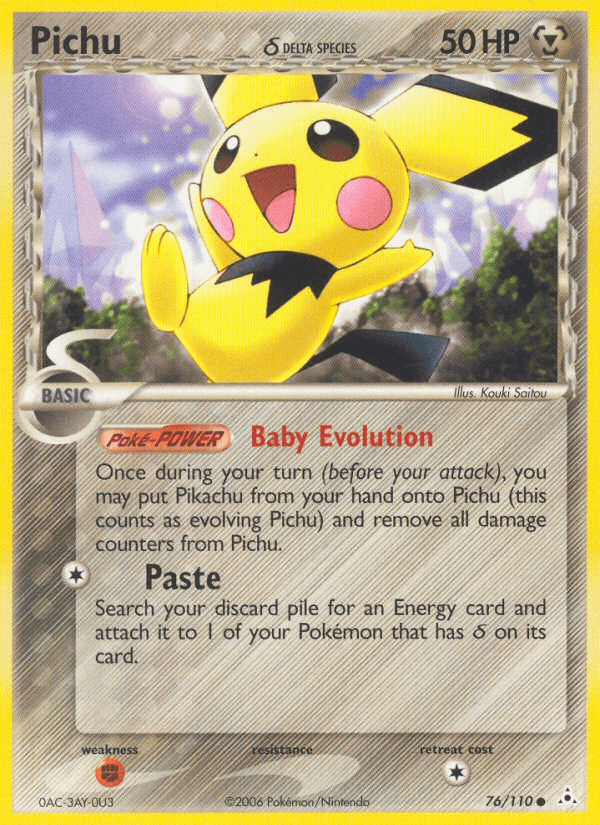 Pichu δ Holon Phantoms card