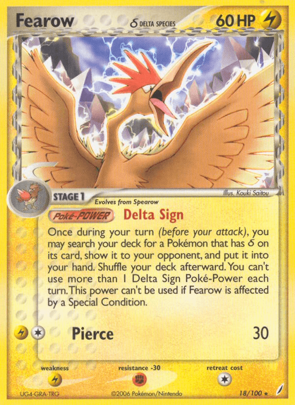 Fearow δ Crystal Guardians card