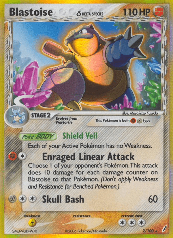 Blastoise δ Crystal Guardians card