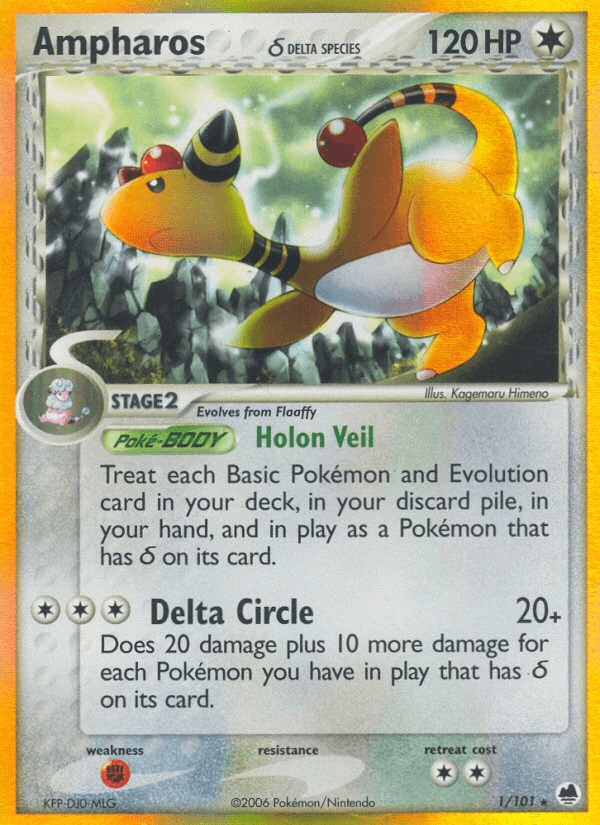 Ampharos δ Dragon Frontiers card