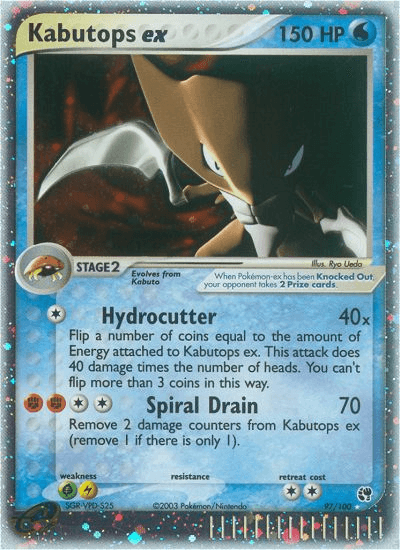 Kabutops ex Sandstorm card