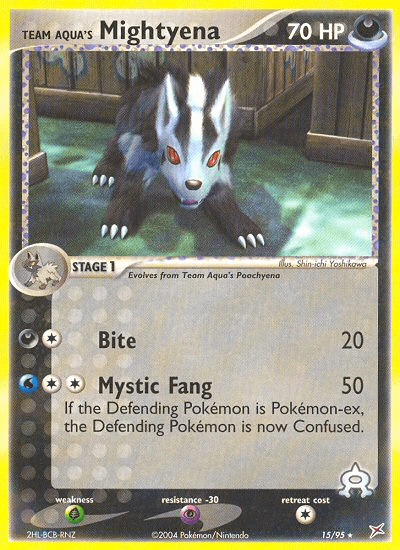 Team Aqua's Mightyena Team Magma vs Team Aqua card