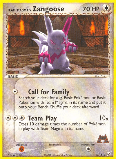 Team Magma's Zangoose Team Magma vs Team Aqua card