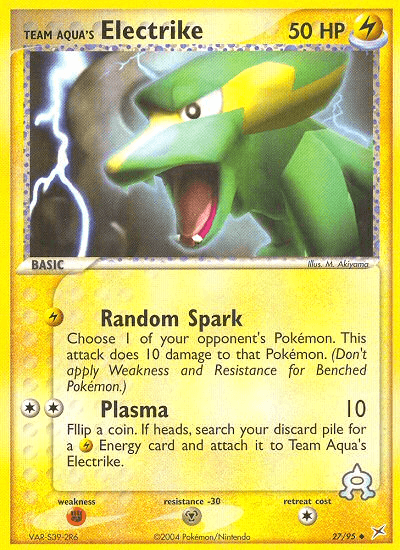 Team Aqua's Electrike Team Magma vs Team Aqua card