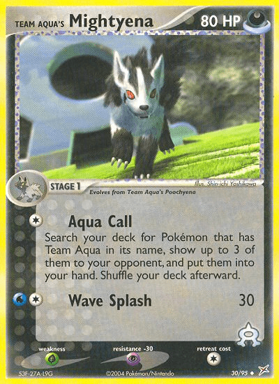 Team Aqua's Mightyena Team Magma vs Team Aqua card