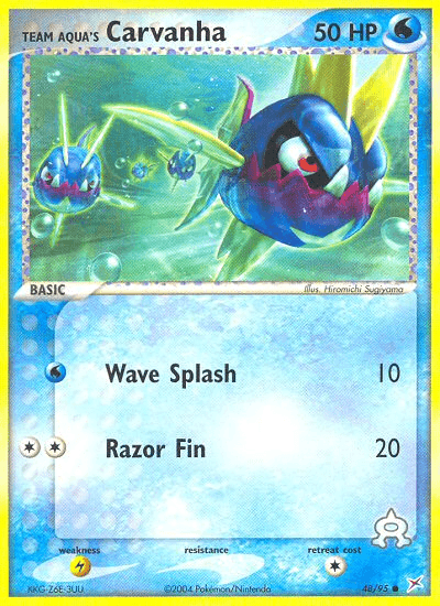 Team Aqua's Carvanha Team Magma vs Team Aqua card