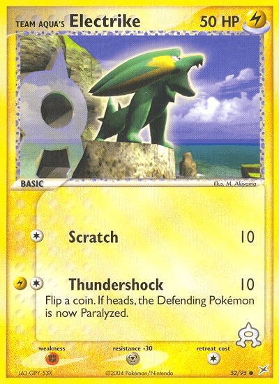 Team Aqua's Electrike Team Magma vs Team Aqua card