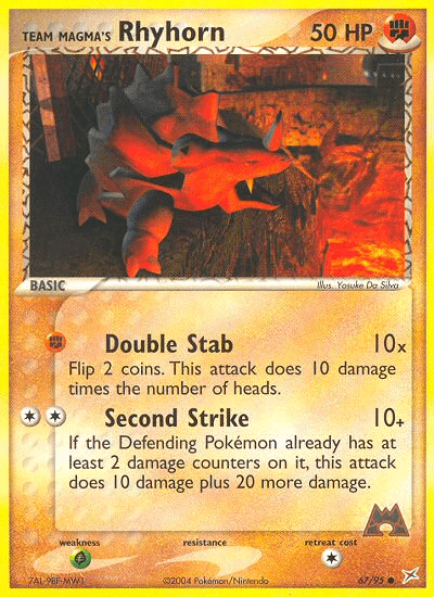 Team Magma's Rhyhorn Team Magma vs Team Aqua card