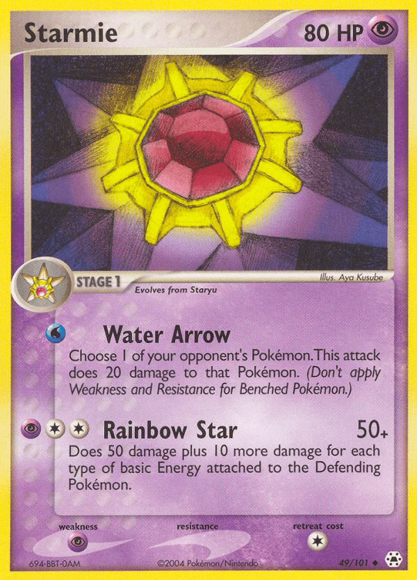 Starmie Hidden Legends card