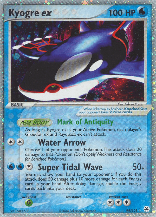 Kyogre ex Hidden Legends card