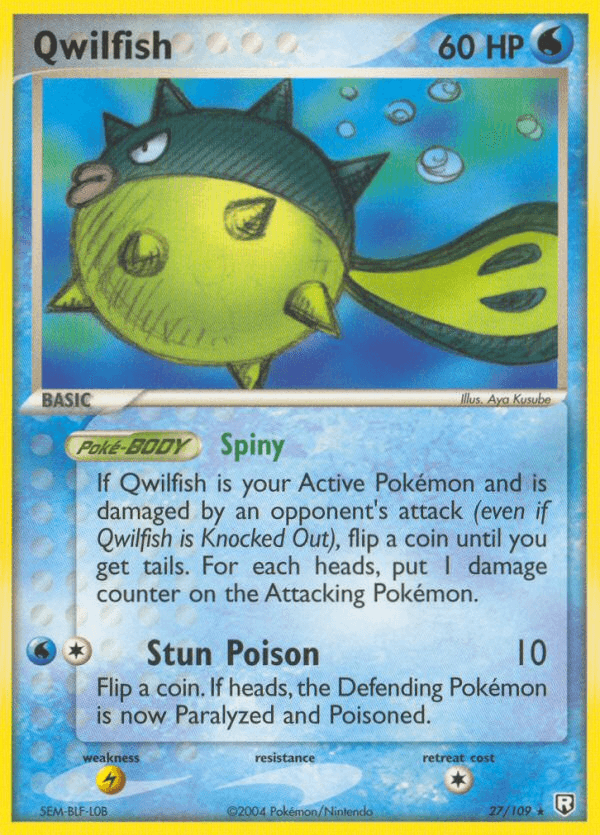 Qwilfish Team Rocket Returns card