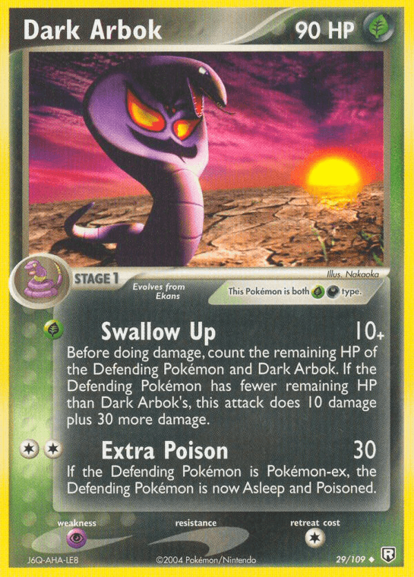 Dark Arbok Team Rocket Returns card