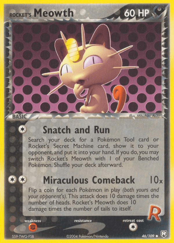 Rocket's Meowth Team Rocket Returns card