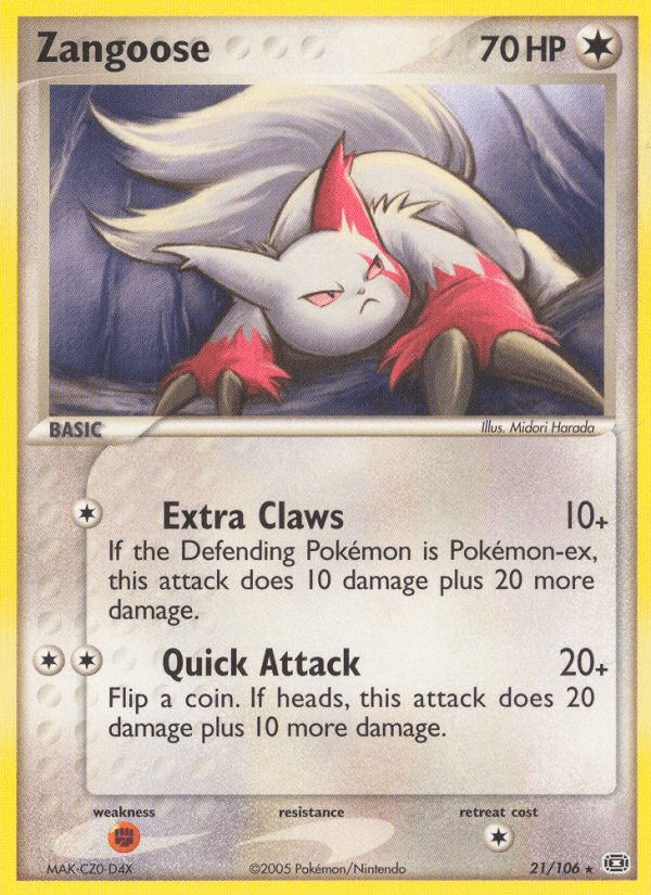 Zangoose Emerald card