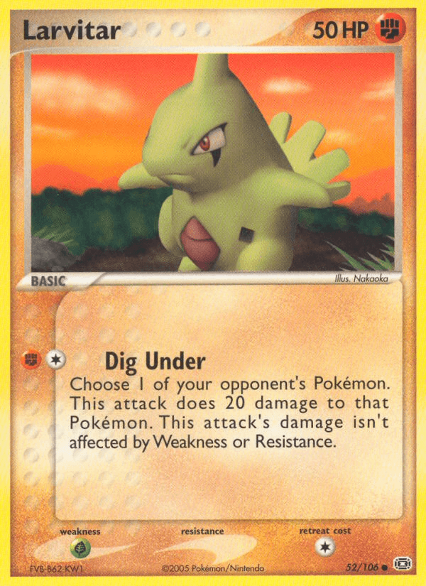 Larvitar Emerald card