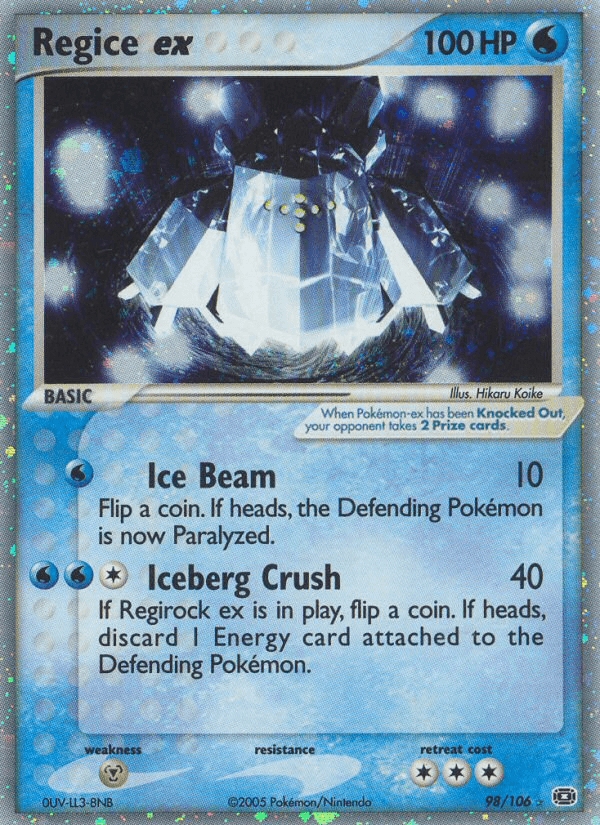 Regice ex Emerald card