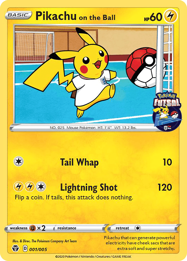 Pikachu on the Ball Pokémon Futsal Collection card