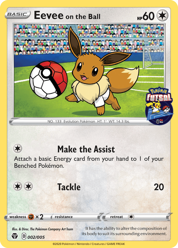 Eevee on the Ball Pokémon Futsal Collection card